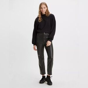 Levi’s Ribcage Straight Black Faux Leather Pants